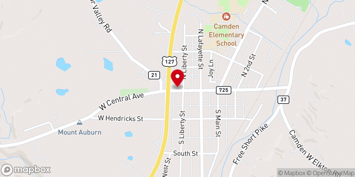 Map showing location of First Southern Baptist Church