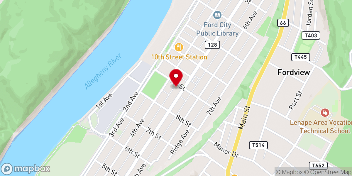 Map showing location of New Life Center Assembly of God