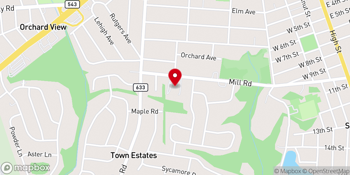Map showing location of Presbyterian Church