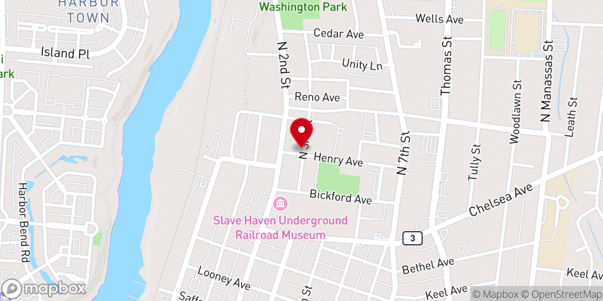 Map showing location of Saint James Baptist Church