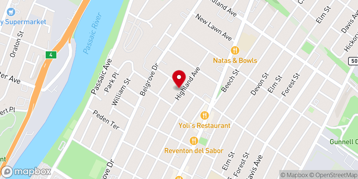 Map showing location of Kearny Bible Chapel