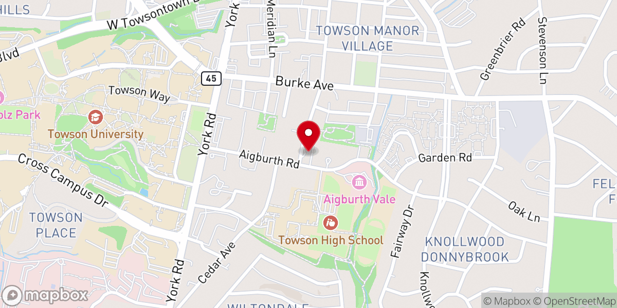 Map showing location of First Church Of Christ, Scientist, Towson Christian Science Church