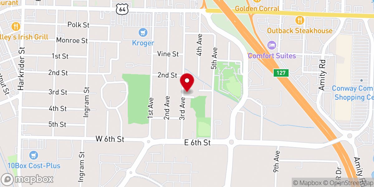 Map showing location of Convergent City Church