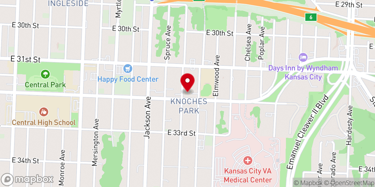 Map showing location of Saint Matthews African Methodist Episcopal Zion Church