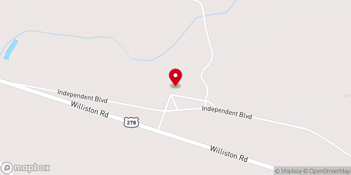 Map showing location of Hollow Creek Baptist Church