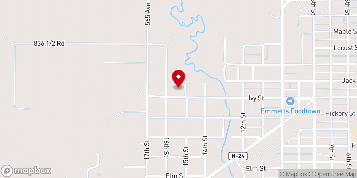 Map showing location of St Peter's Catholic Church