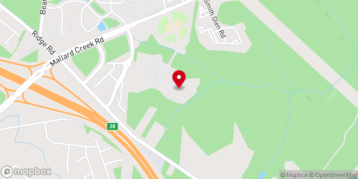 Map showing location of Hickory Grove Baptist Church (Mallard Creek Campus)