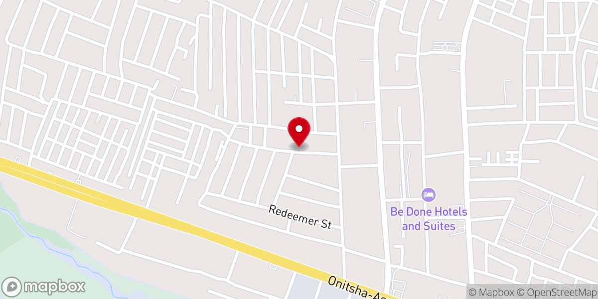Map showing location of International Church of Christ, Asaba