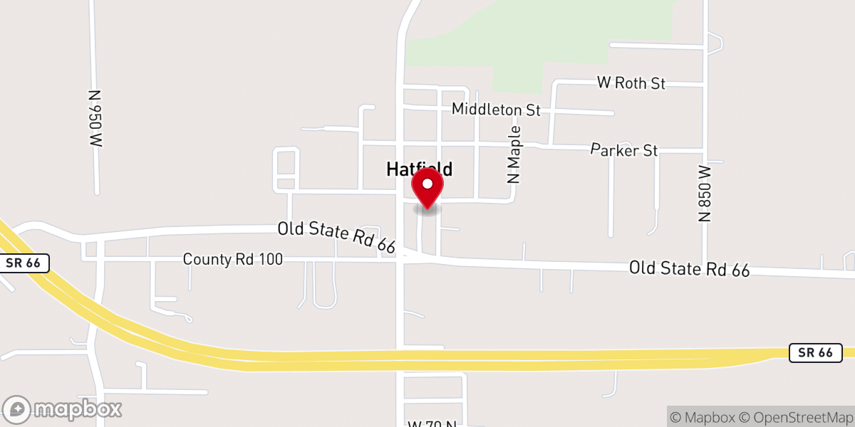 Map showing location of Hatfield Bethel Church