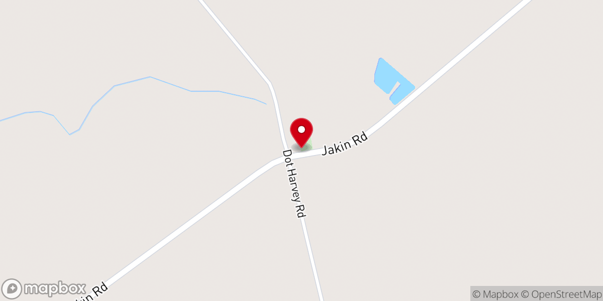 Map showing location of Jakin Freewill Baptist Church