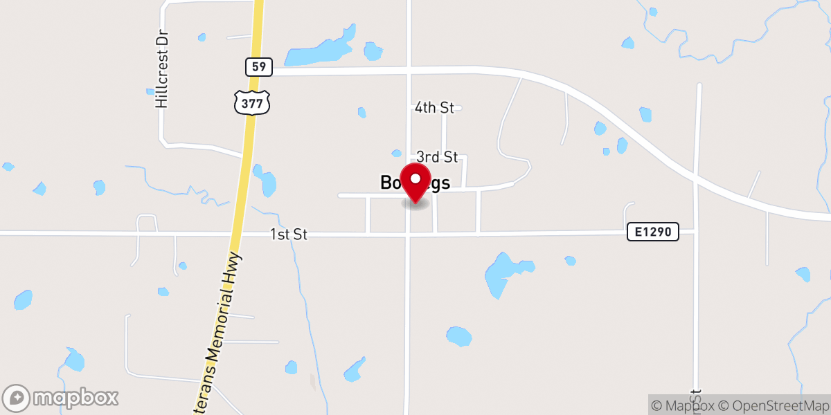 Map showing location of Town of Bowlegs