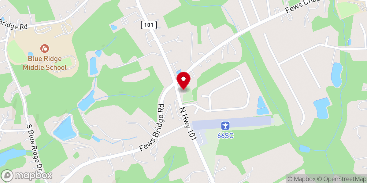 Map showing location of Fews Chapel United Methodist Church