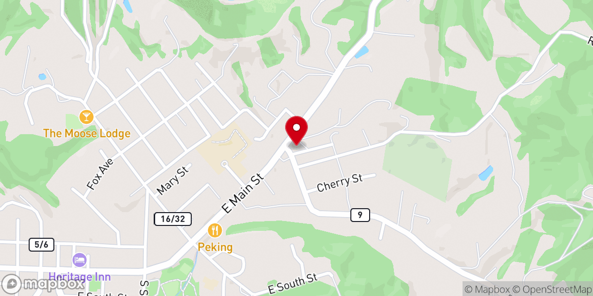Map showing location of Catholic Church