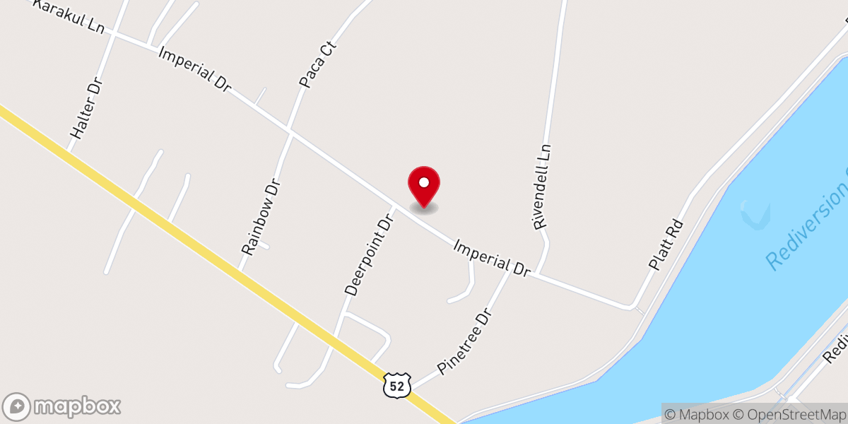 Map showing location of Holy Rock Baptist Church