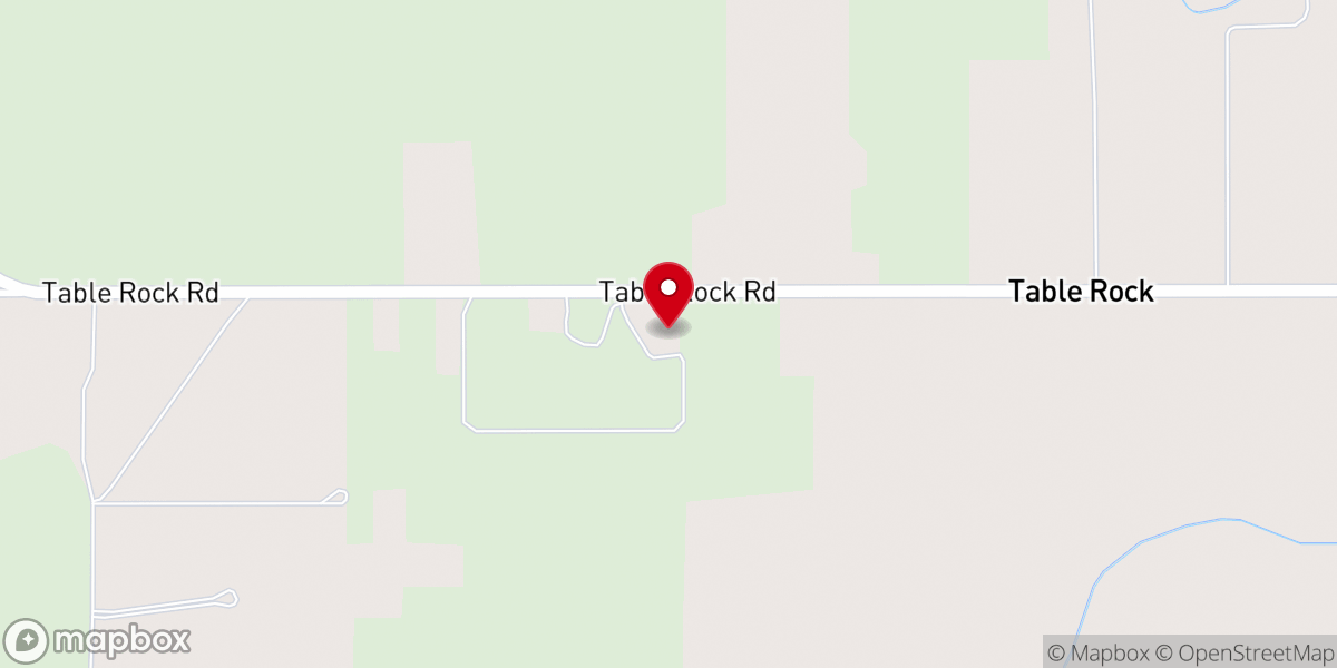 Map showing location of table rock church