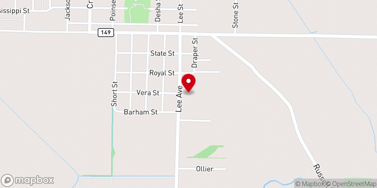Map showing location of Mount Beulah Missionary Baptist Church