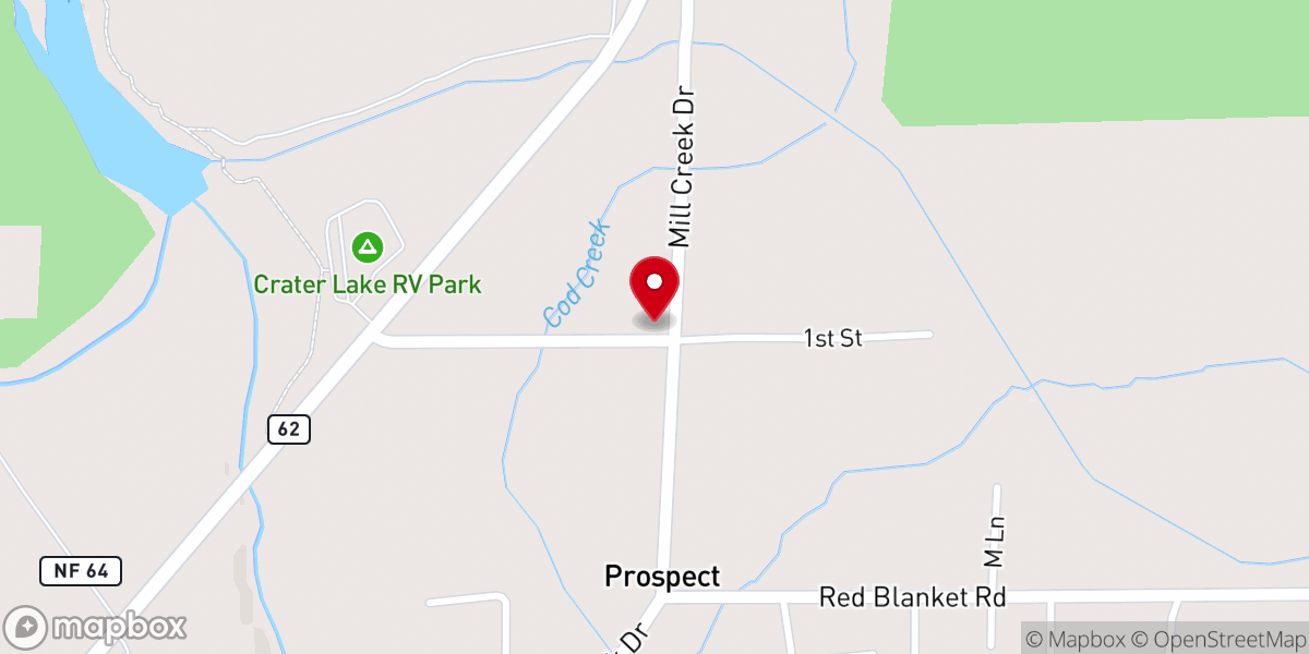 Map showing location of Assembly of God Church