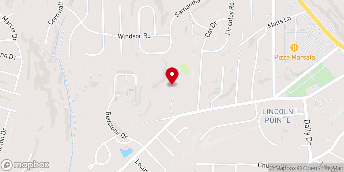 Map showing location of New Hope Presbyterian Church