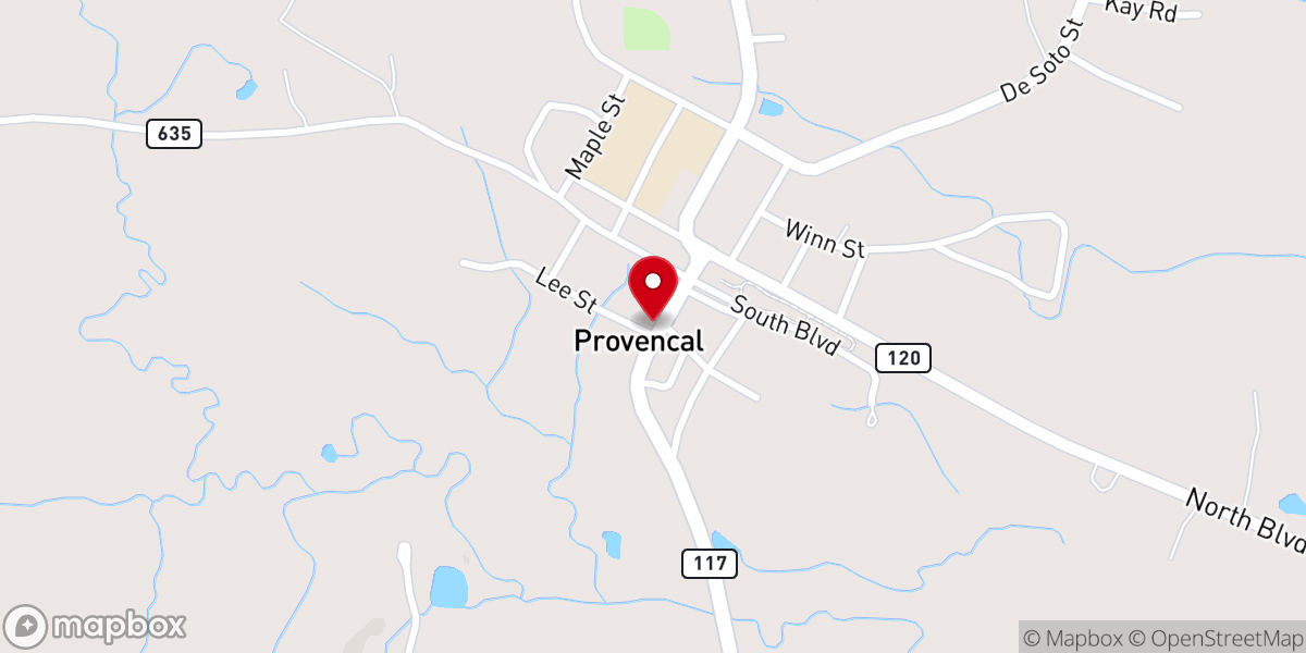 Map showing location of Provencal City Hall