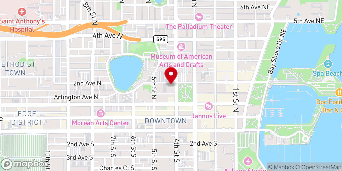 Map showing location of Cathedral Church of Saint Peter