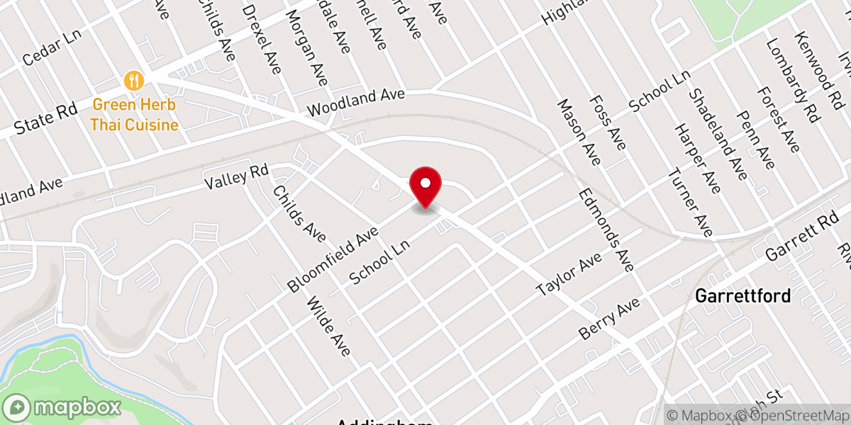 Map showing location of Drexel Hill United Methodist Church