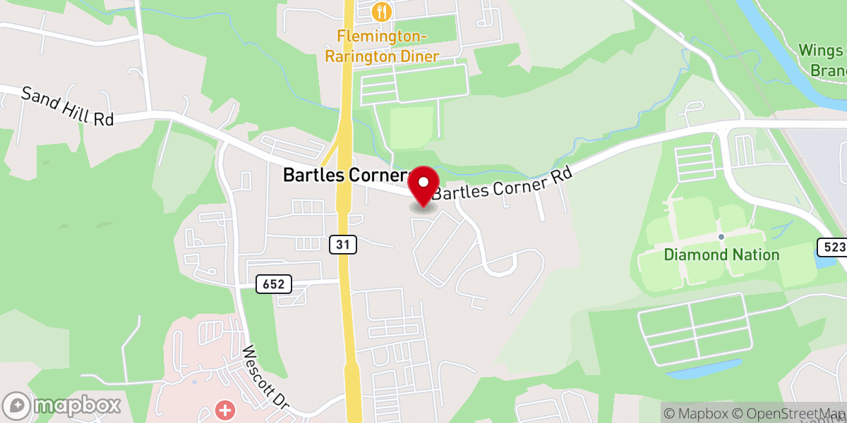 Map showing location of Family Promise of Hunterdon County
