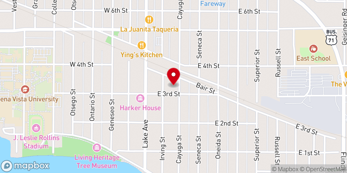 Map showing location of United Methodist Church