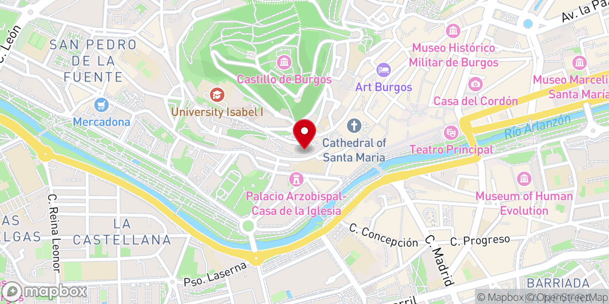 Map showing location of Callejón de las brujas