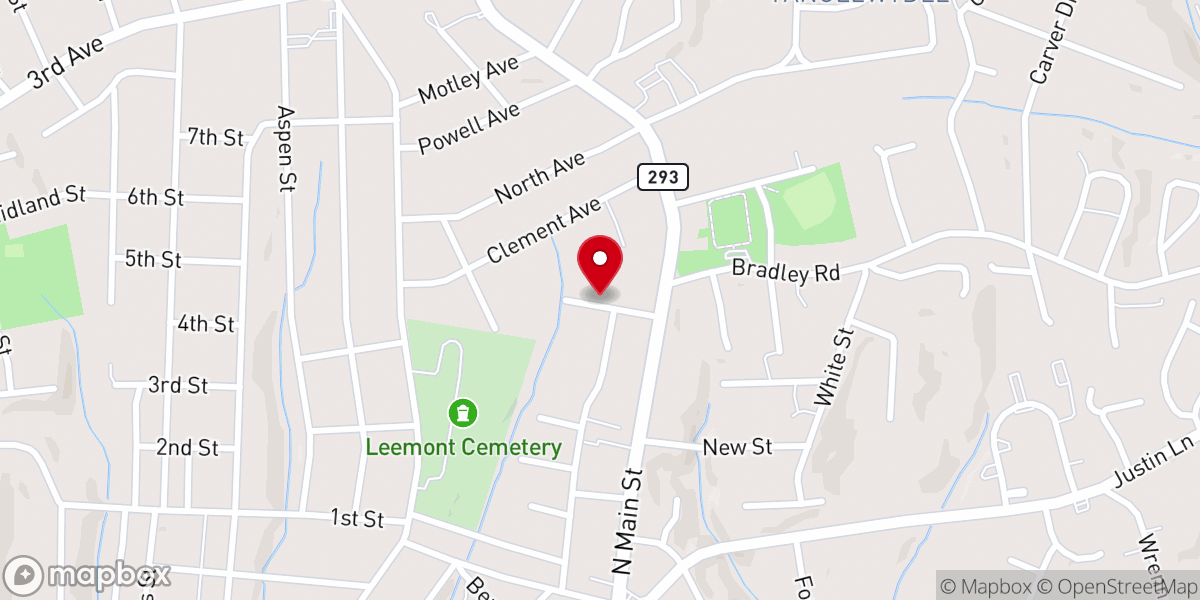 Map showing location of Vance Street Baptist Church