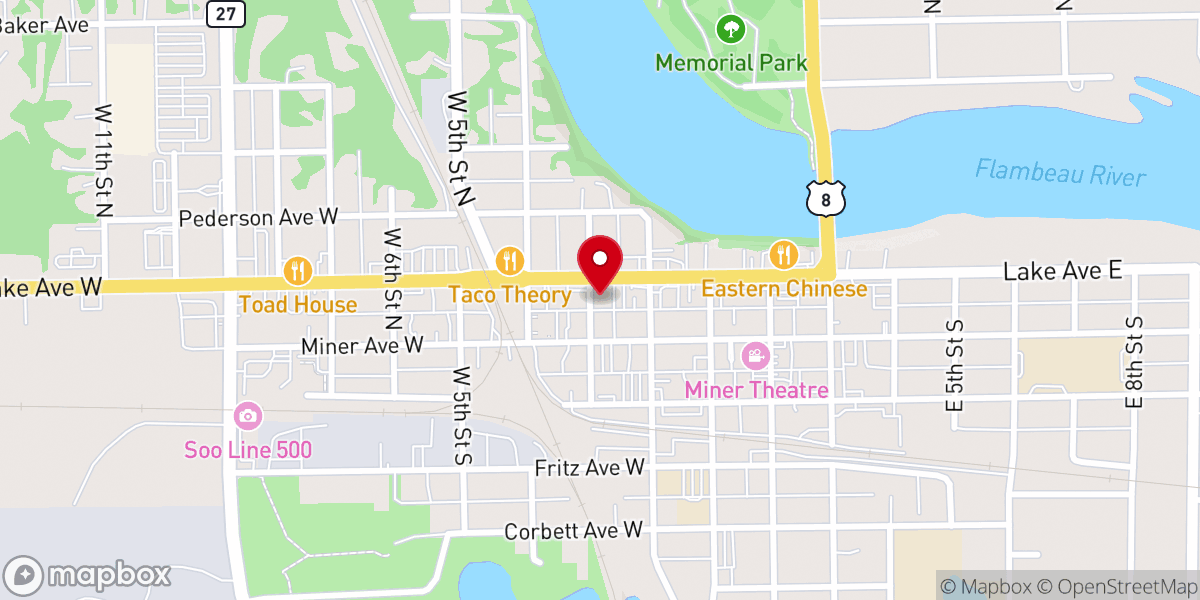 Map showing location of Ladysmith Baptist Church