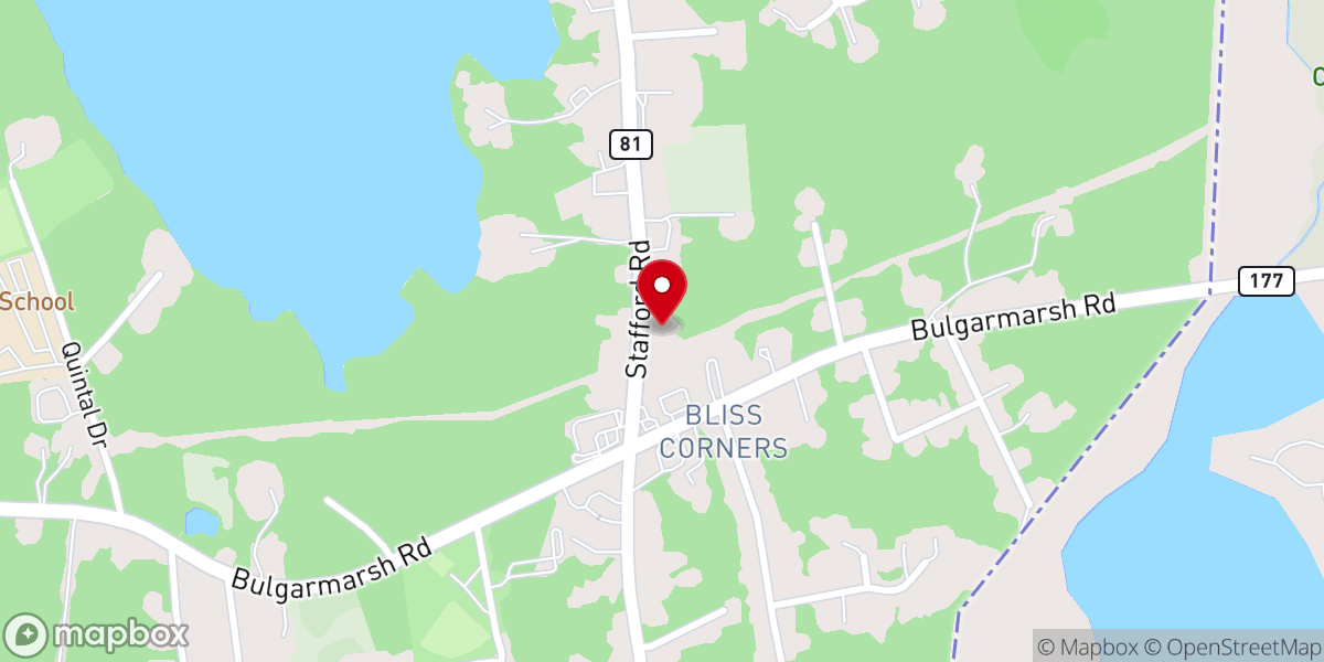 Map showing location of Bliss Four Corners Congregational Church