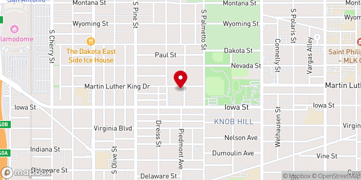Map showing location of New Light Baptist Church