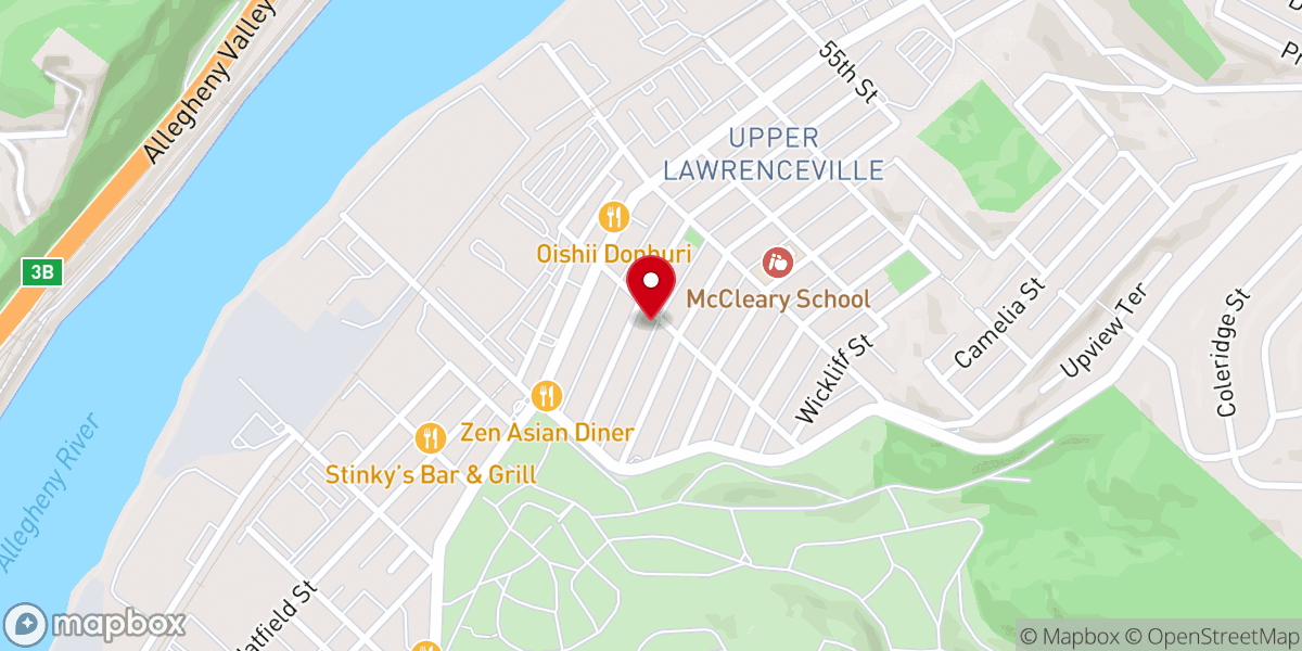 Map showing location of Park Assembly of God Church