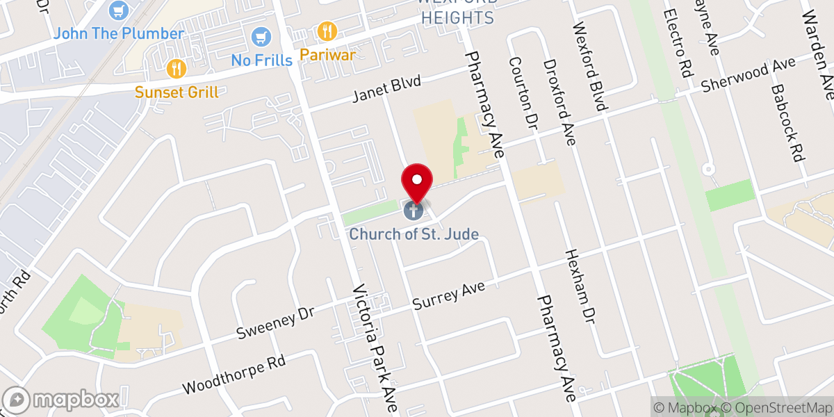 Map showing location of Church of St. Jude