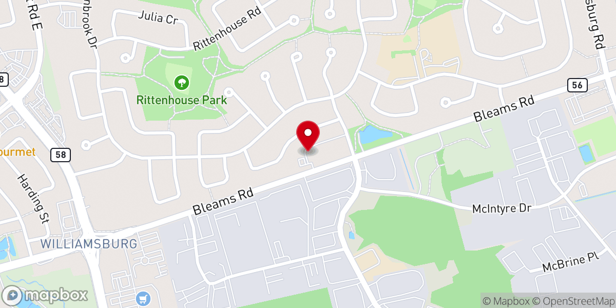 Map showing location of K-W Christian Fellowship