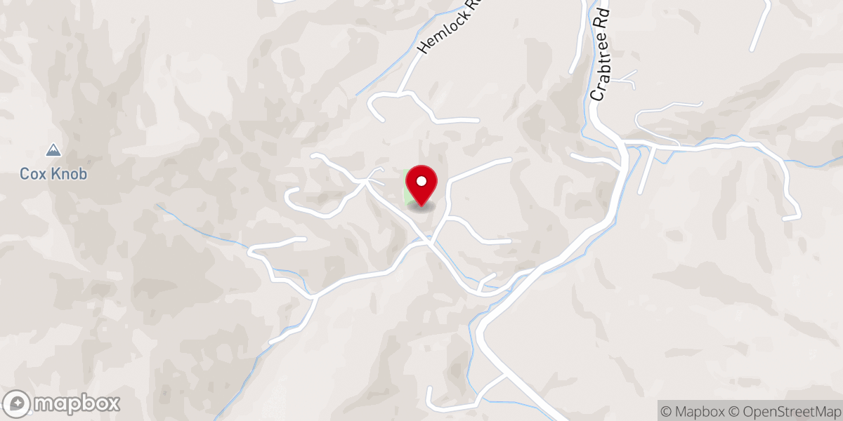 Map showing location of Crabtree Chapel Baptist Church