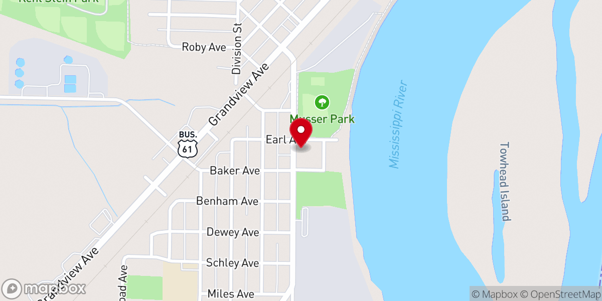 Map showing location of The Salvation Army of Muscatine County