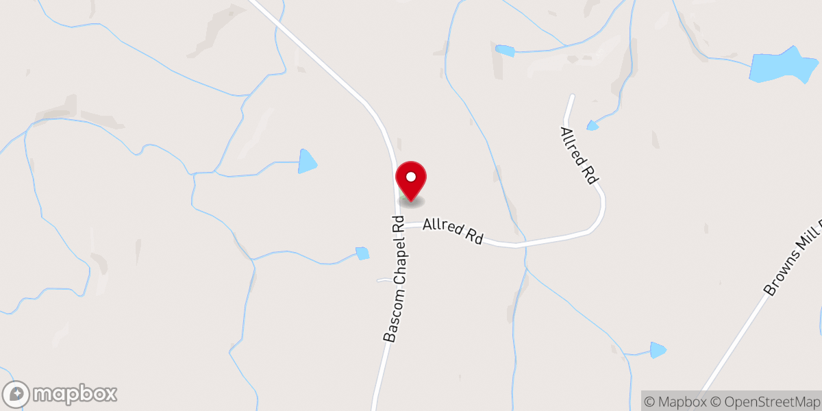 Map showing location of Bascoms Chapel