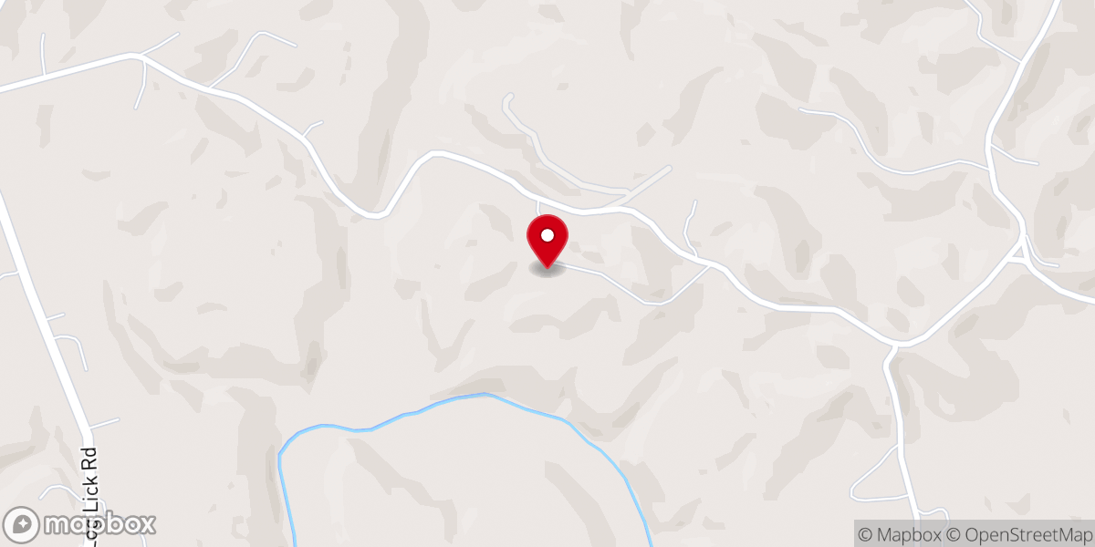 Map showing location of Log Lick Baptist Church