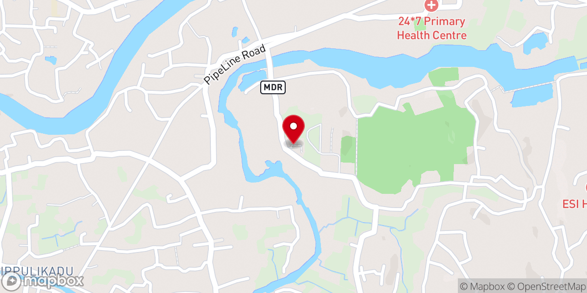 Map showing location of Ponpally St George Jacobite Syrian Church