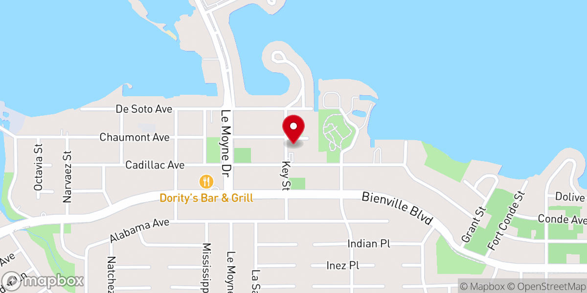 Map showing location of Dauphin Island Methodist Church