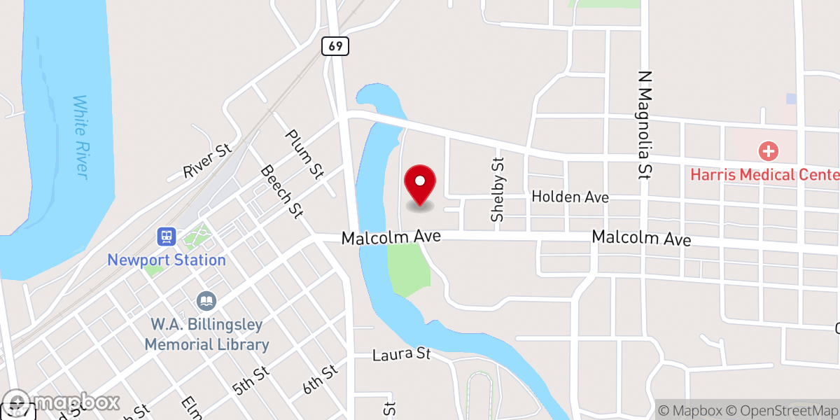 Map showing location of Penny’s Place