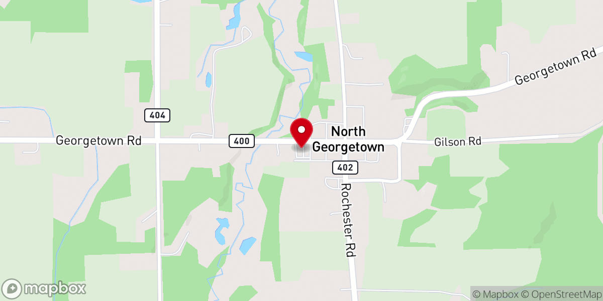 Map showing location of First Brethren Church of North Georgetown