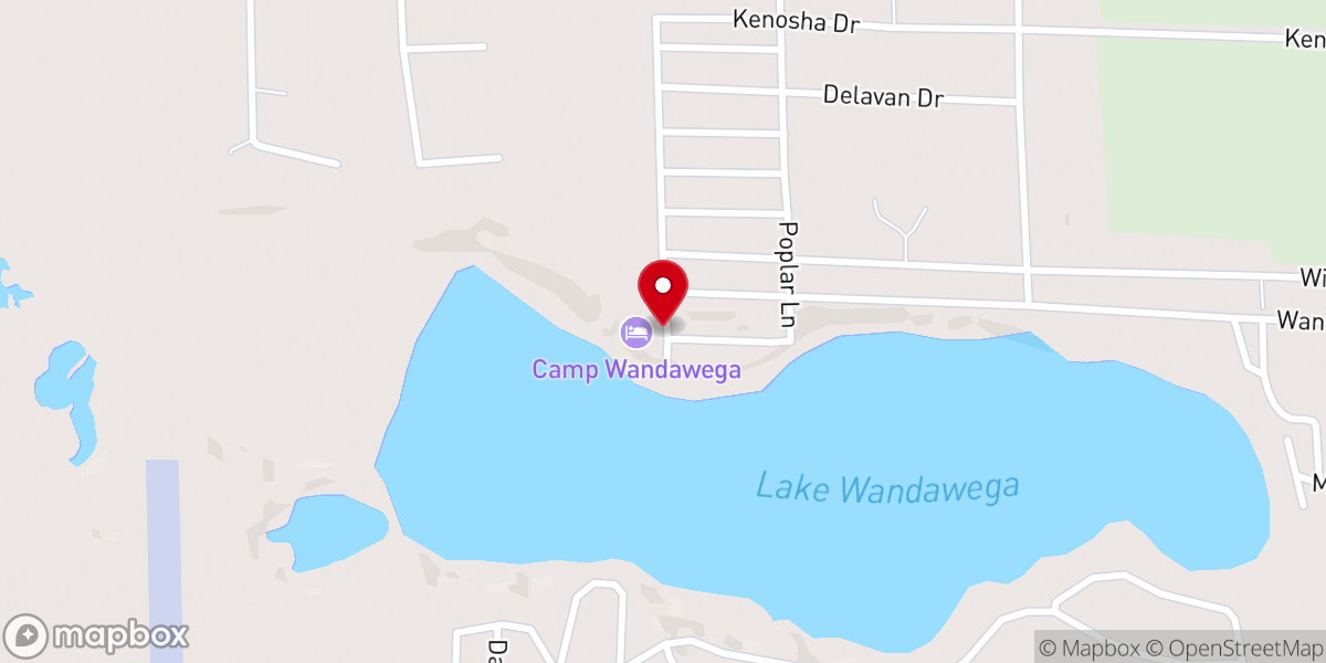 Map showing location of Camp Wandawega / Wandawega Lake Resort
