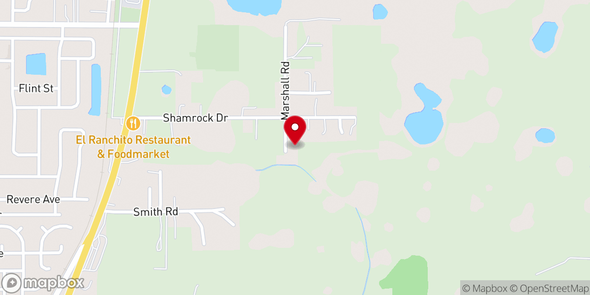 Map showing location of Shamrock First Baptist Church