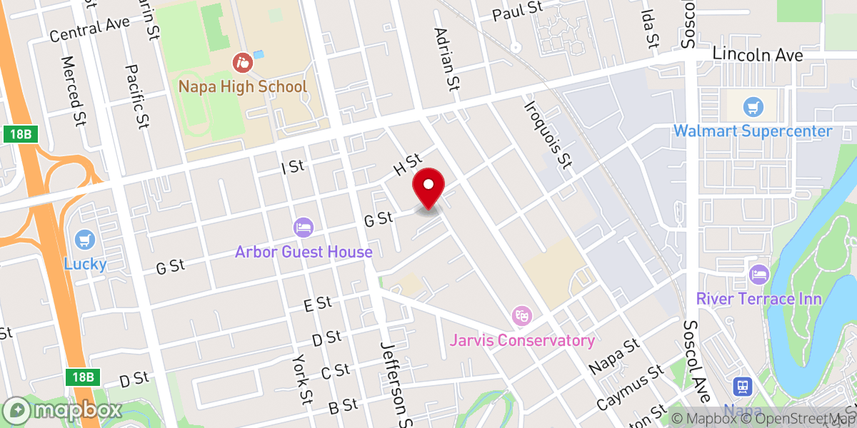 Map showing location of Napa Community Seventh-day Adventist Church