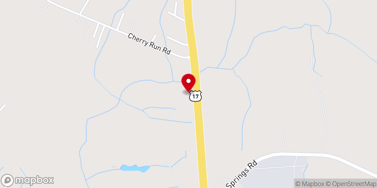 Map showing location of Cherry Run Church