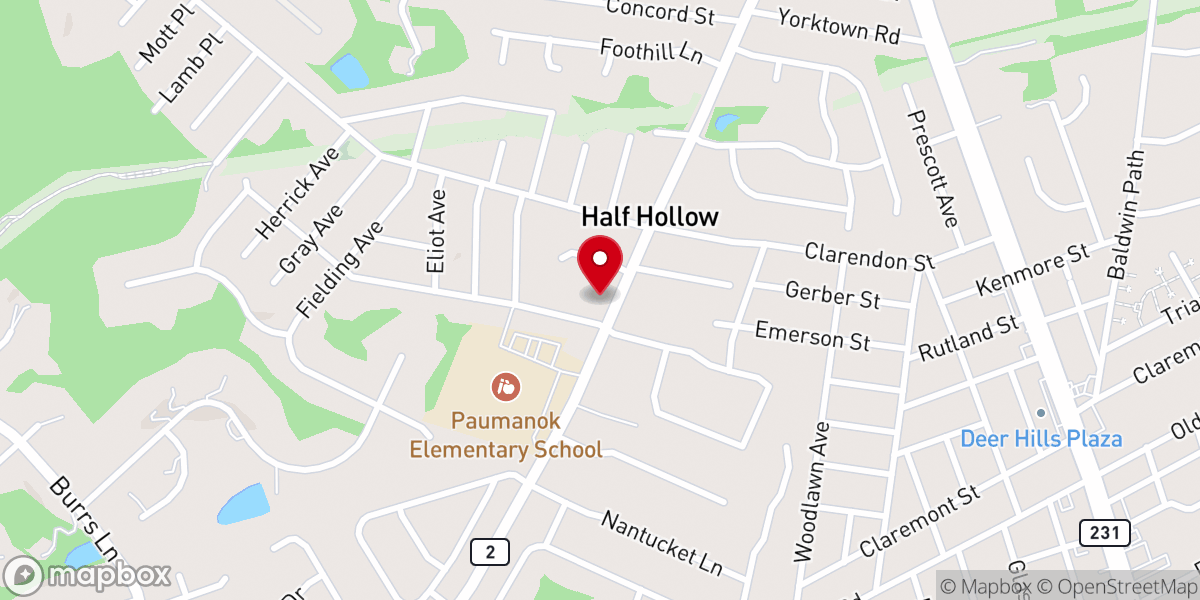 Map showing location of Half Hollow Community Church