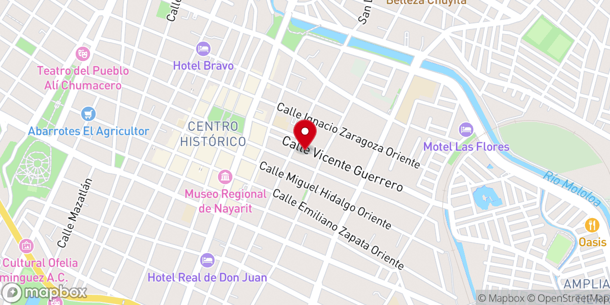 Map showing location of Iglesia el Señor del Consuelo