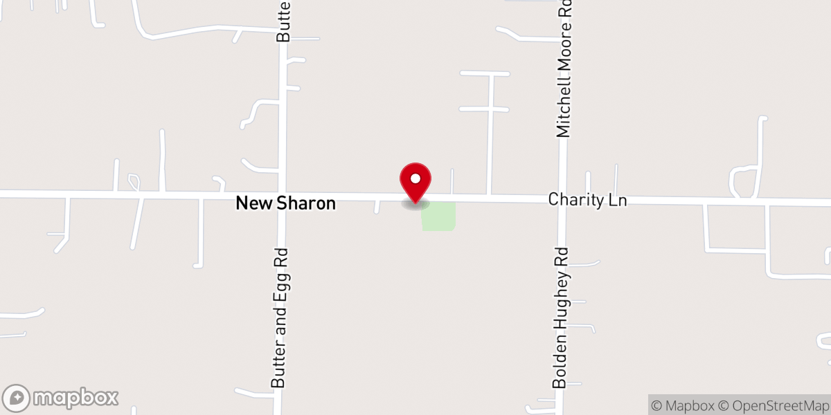 Map showing location of New Sharon Church of God